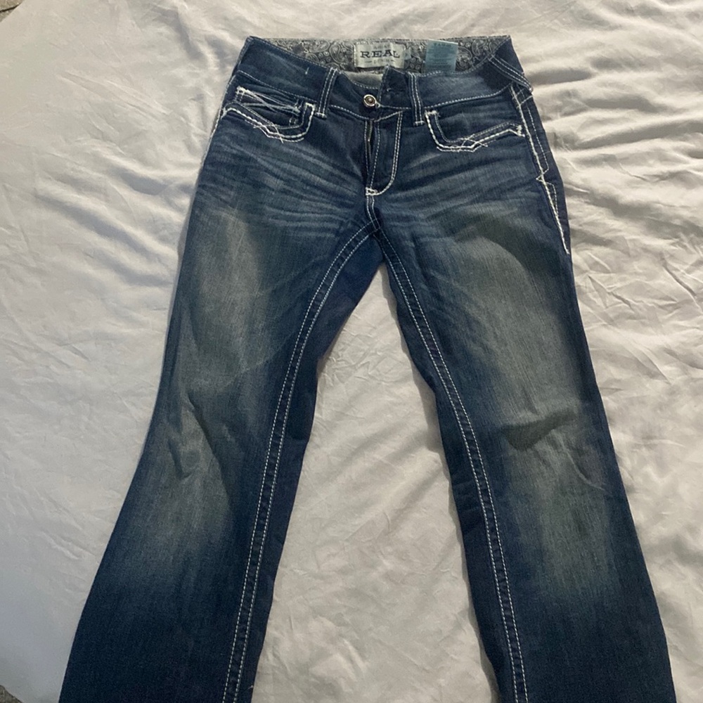 Ariat Flare boot jeans, dark blue denim